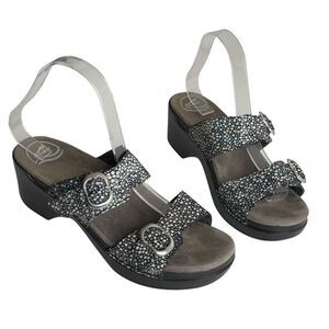 Dansko Sophie Wedge Sandals 40 US 9.5 Double Strap Comfort Shoes Iridescent